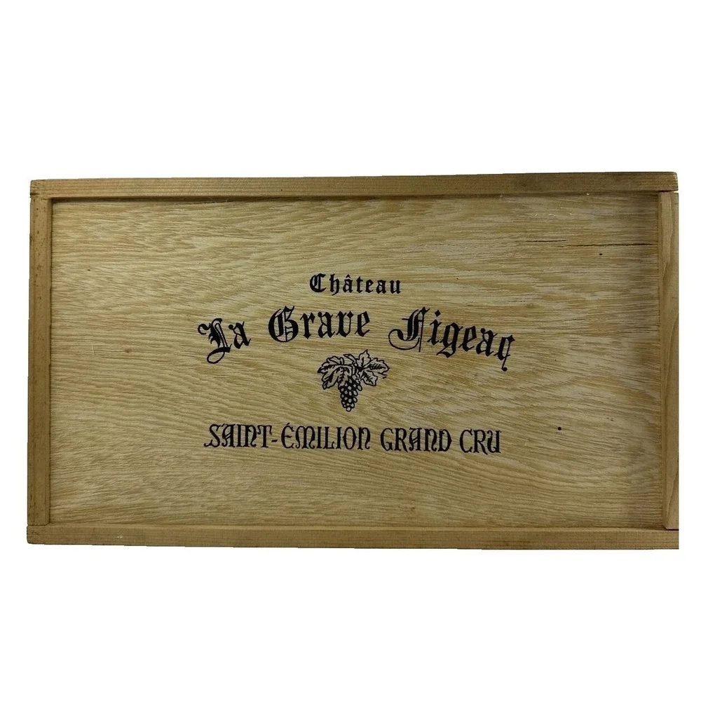 Chateau La‎ Grave Figeac Wine Box Saint-Emilion Grand Cru Wooden Storage